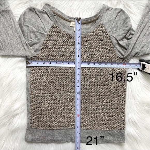 SOLD-Anthropologie Loop Knit Mixed Media Top - Picture 8 of 9